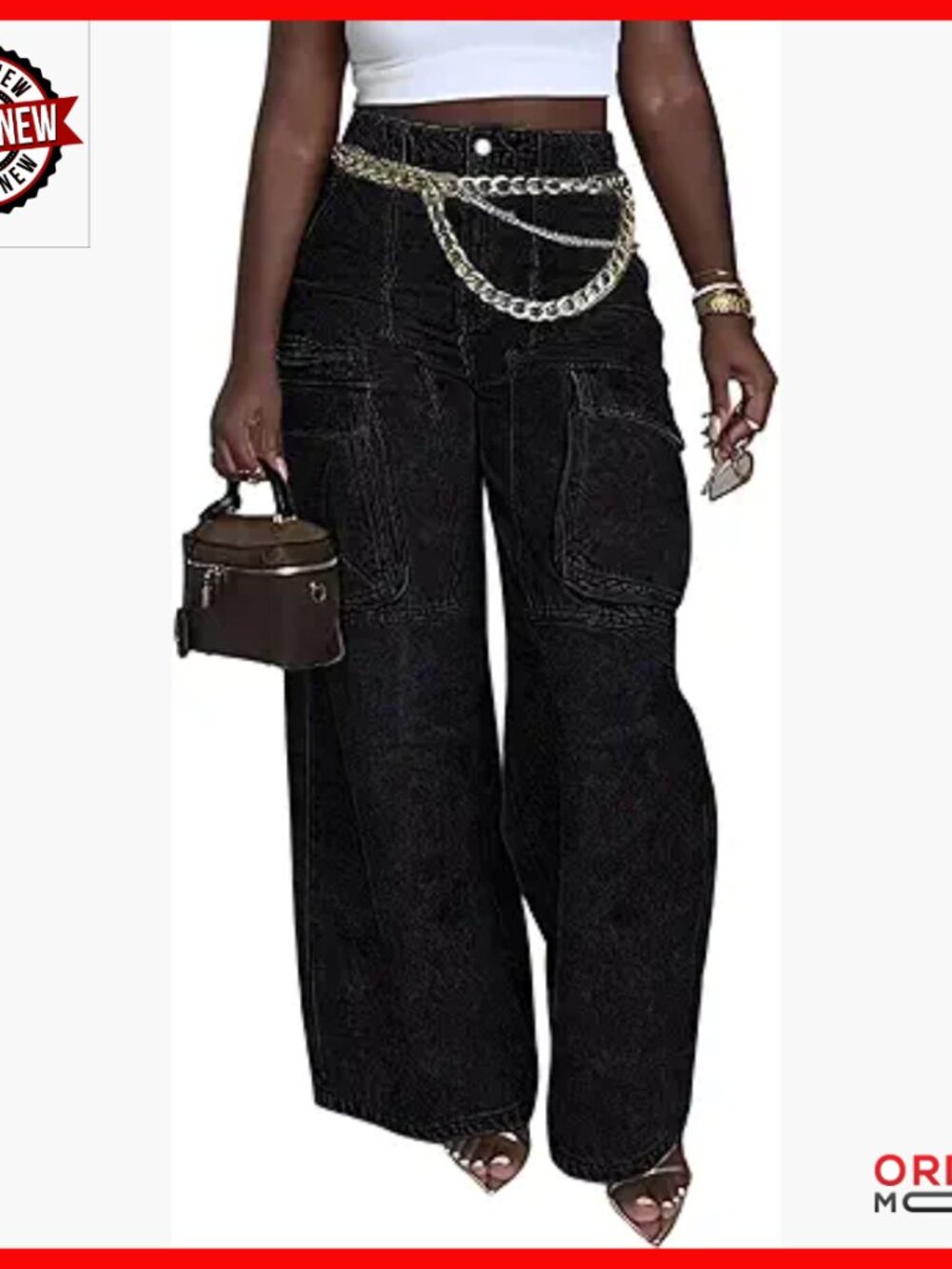 High Waist Wide Leg Jeans Women Baggy Boyfriend Denim Pants Pockets